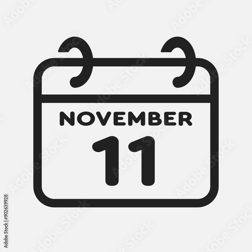Icon page calendar day - 11 November