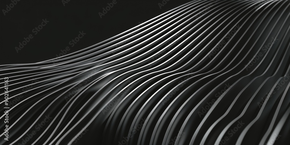 A black and white image of a wave with a silver color. The image has a futuristic and abstract feel to it A black and white image of a wave with a silver color. The image has a futuristic and abstract feel to it