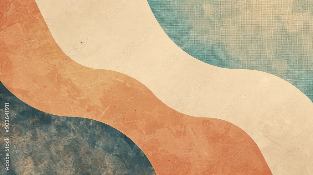 Abstract Retro-Style Waves in Warm and Cool Colors. Generative AI Abstract Retro-Style Waves in Warm and Cool Colors. Generative AI