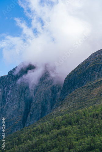 Rocky cliffs of Vang in Valdres, Norway.