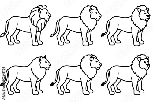 Lion line art illustration Design Concepts