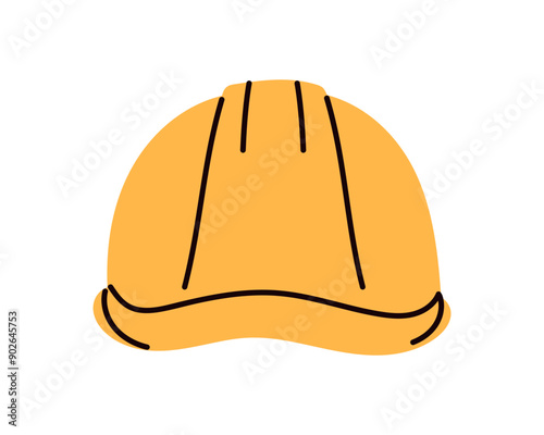 Safety helmet icon, construction helmet symbol, builders protective wearing, work headwear, industrial workers hard hat, safe equipment isolated on white background flat vector illustration. 