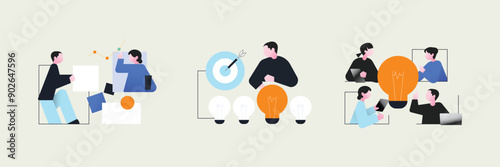 Business analysis instruments abstract concept vector illustration set. SMART goal setting, focus groups, project management, brainstorming abstract metaphor.