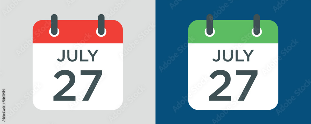 Fototapeta premium calendar - July 27 icon illustration isolated vector sign symbol