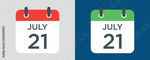 calendar - July 21 icon illustration isolated vector sign symbol