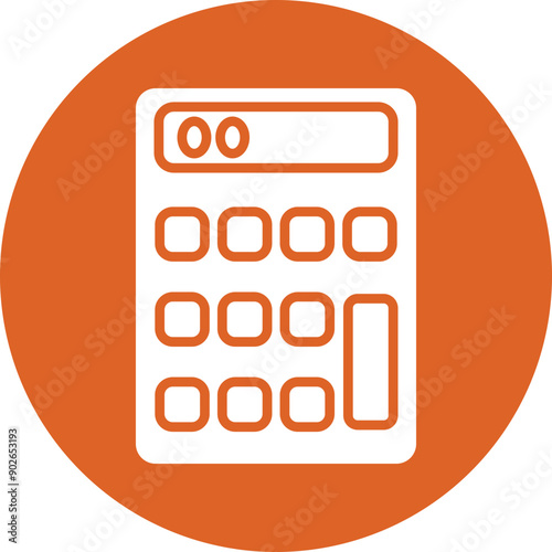 Calculator glyph circle icon