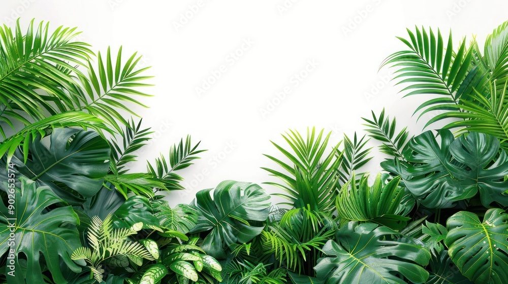 various kinds of fresh green bush leaves on a very beautiful white background various kinds of fresh green bush leaves on a very beautiful white background