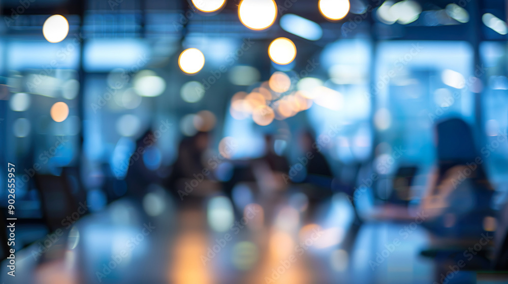 Blurry Office Meeting with Focus on Success Blurry Office Meeting with Focus on Success