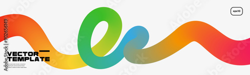 Wavy shape with Colorful Gradient. Vector illustration.	