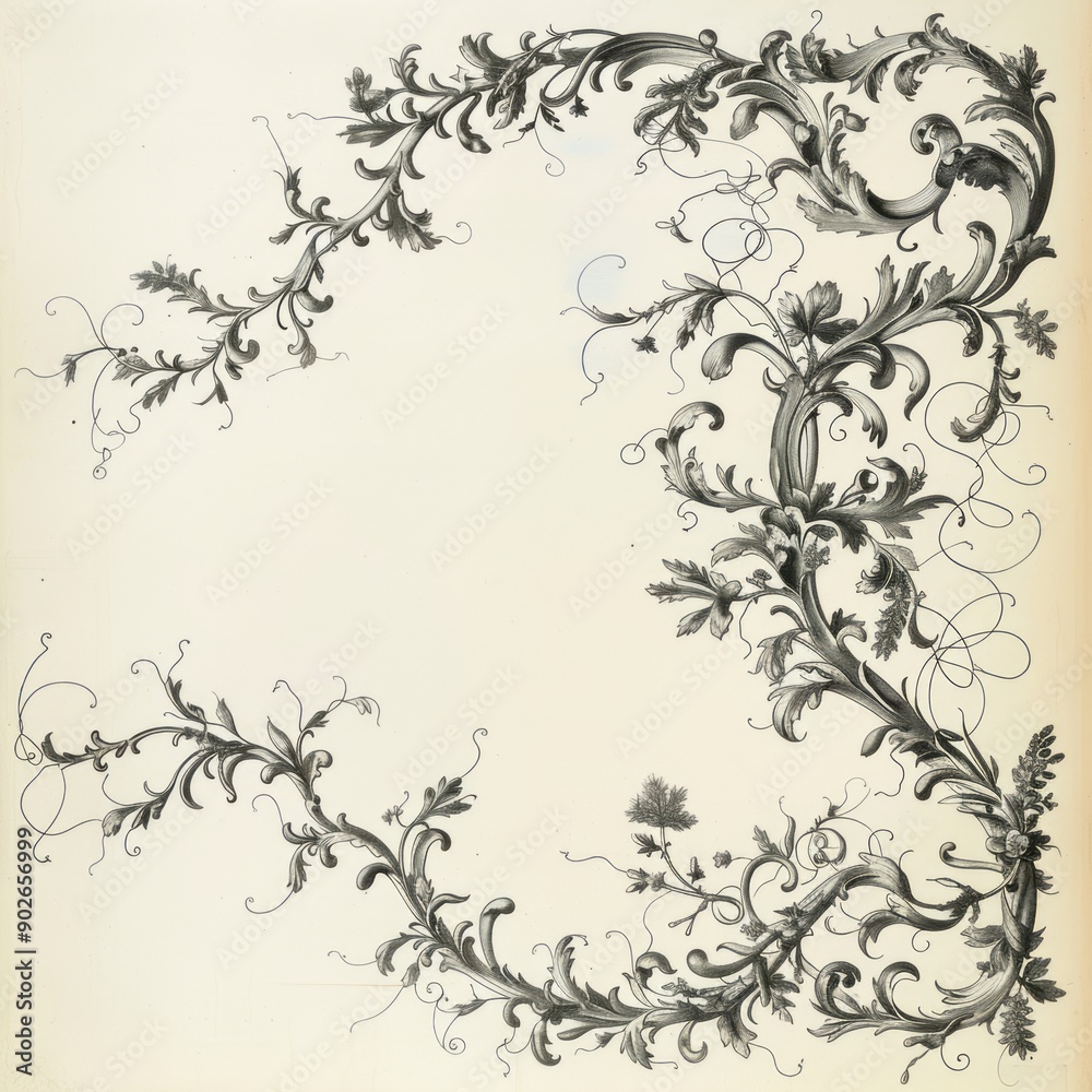 a long antique branch arabesque ornament with various other branches a long antique branch arabesque ornament with various other branches