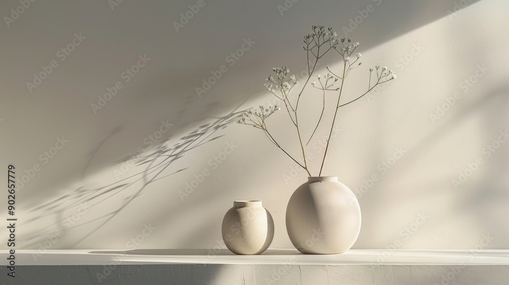 Minimalist still life with ceramic vases Minimalist still life with ceramic vases