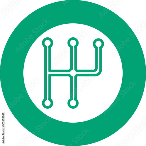 Gearbox glyph circle icon