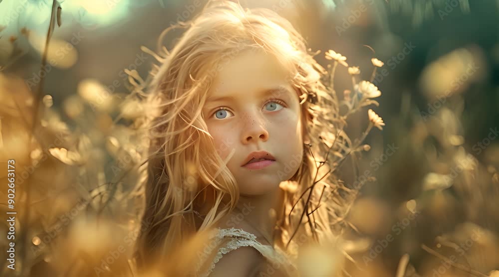 Young Girl in a Field of Flowers Young Girl in a Field of Flowers