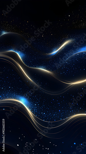 Wallpaper Mural Digital technology blue and silver 3d curve abstract graphic poster background Torontodigital.ca