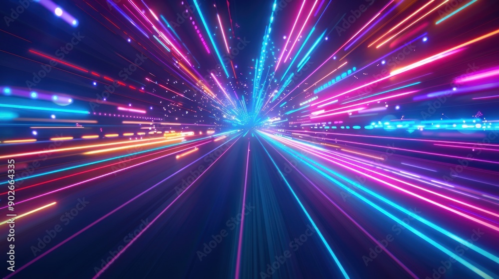 Neon Lights Tunnel: A Journey Through Speed and Color Neon Lights Tunnel: A Journey Through Speed and Color