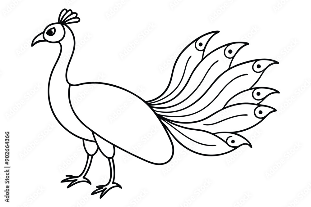 Fototapeta premium Peacock line art illustration Design Concepts