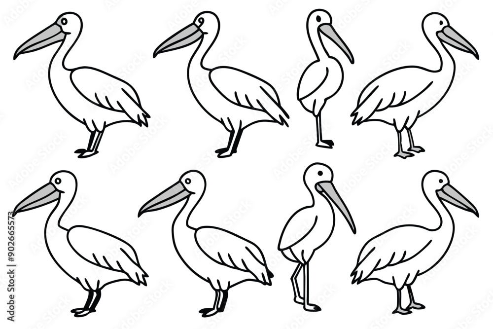Fototapeta premium Pelican line art illustration Design Concepts