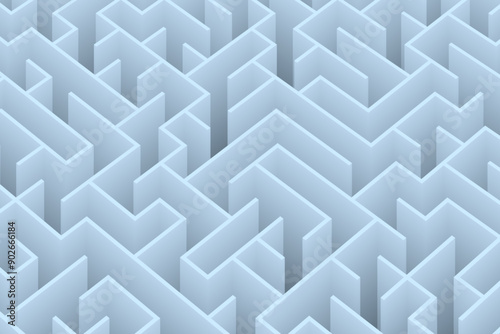Cool ice-blue geometric maze pattern, delivering a crisp and clean design for modern backgrounds or graphics