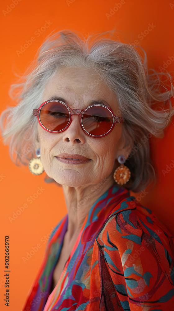 Seniorin mit Sonnenbrille Seniorin mit Sonnenbrille