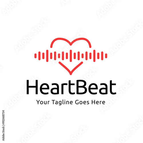 Heart beat logo vector, ECG Logo vector illustration.