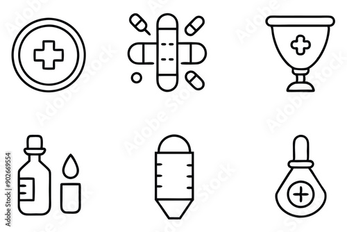 Pharmacy line art illustration Design Concepts