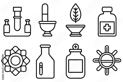 Pharmacy line art illustration Design Concepts