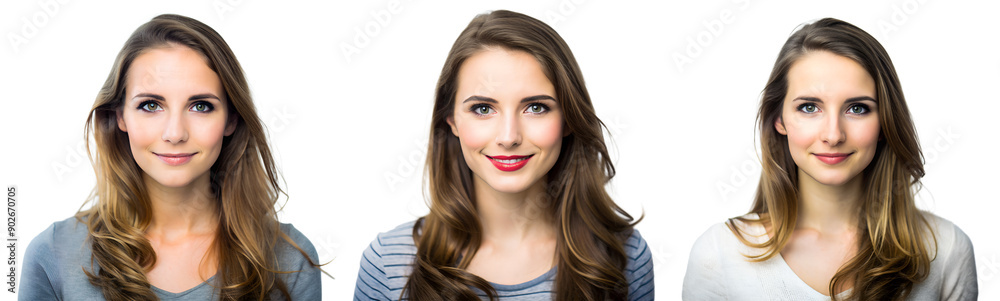 Set of Portraits of beautiful businesswomen on transparent background. Beauty and fashion concept. Set of Portraits of beautiful businesswomen on transparent background. Beauty and fashion concept.