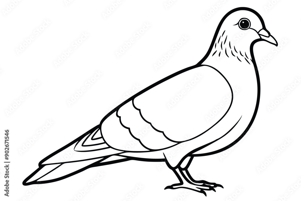 Fototapeta premium Pigeon bird line art illustration