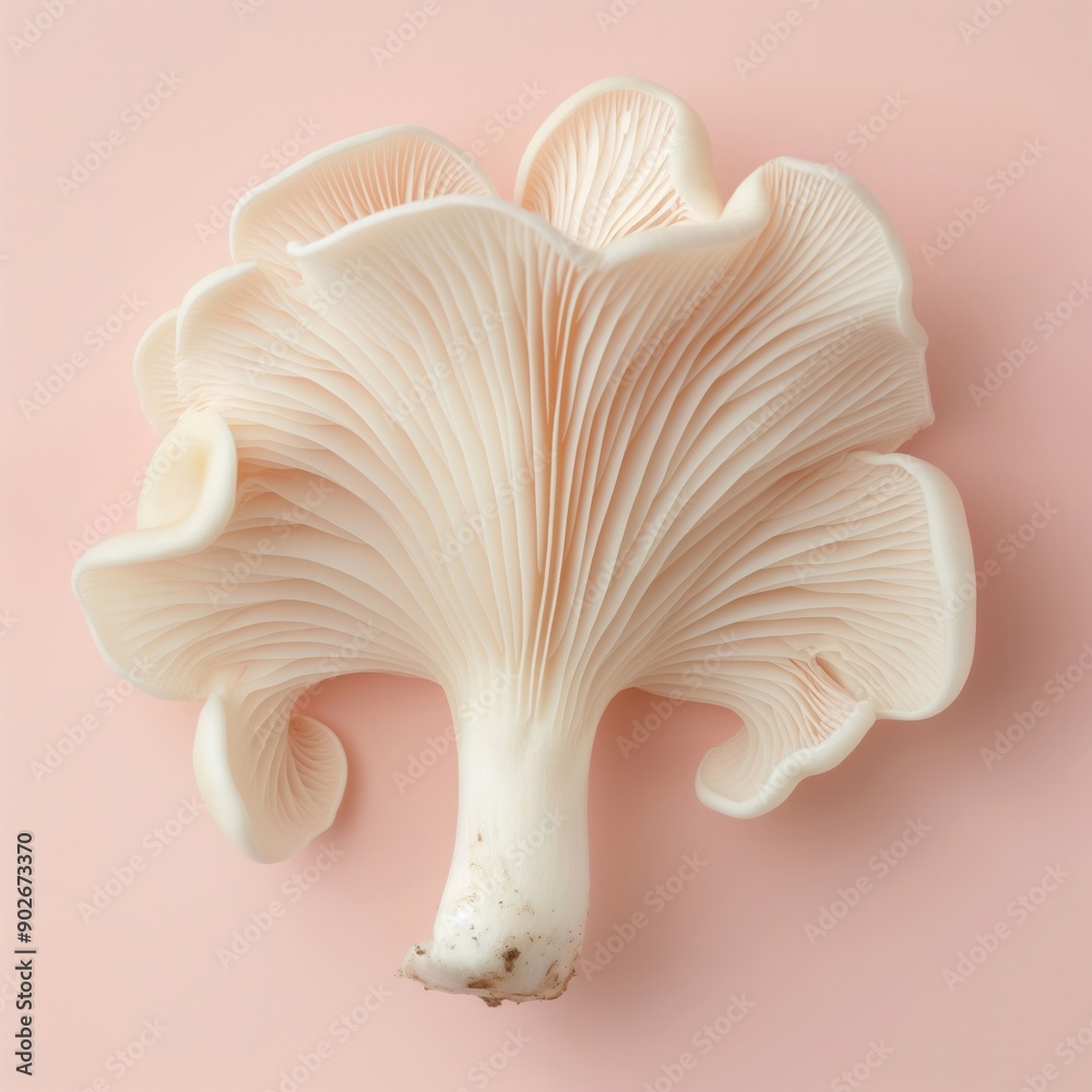Close-up of pink oyster mushrooms (Pleurotus djamor) on a pink background, perfect for culinary, botanical, and nature-themed projects. Close-up of pink oyster mushrooms (Pleurotus djamor) on a pink background, perfect for culinary, botanical, and nature-themed projects.