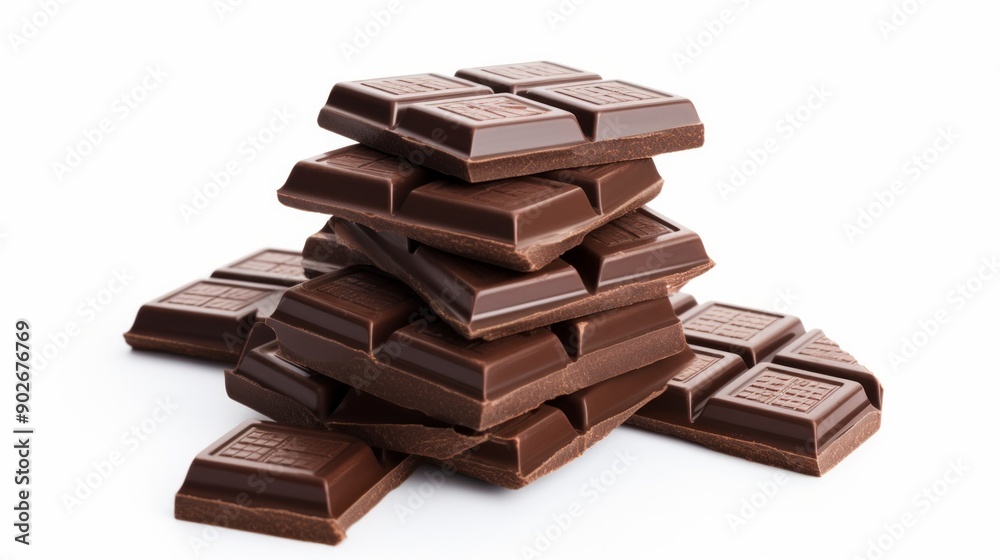 Chocolate on a white background. ai generated art image Chocolate on a white background. ai generated art image
