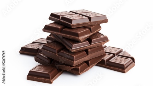 Chocolate on a white background. ai generated art image