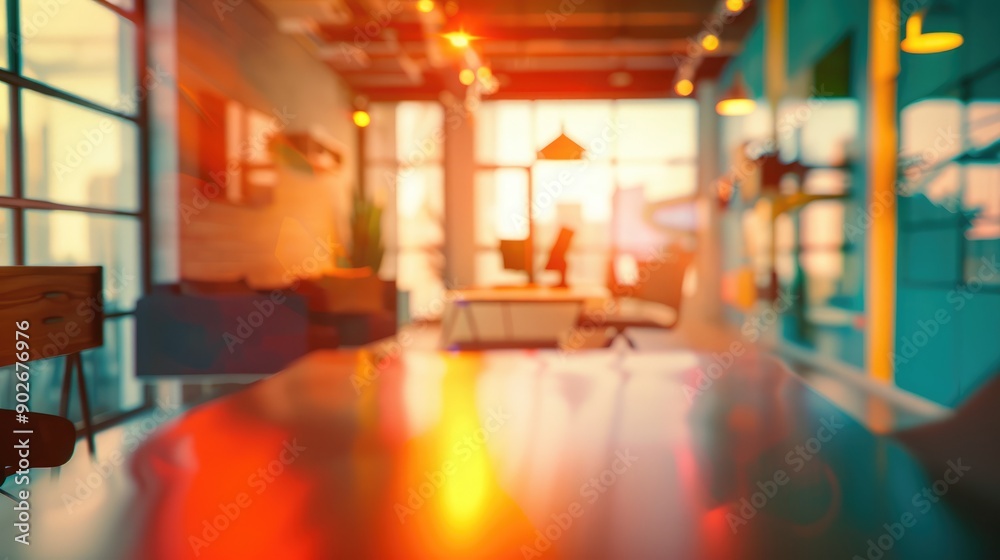 Abstract blurred office interior room. blurry working space with defocused effect. use for background or backdrop in business concept, Generative Ai Abstract blurred office interior room. blurry working space with defocused effect. use for background or backdrop in business concept, Generative Ai