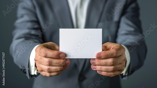 professional person holding card