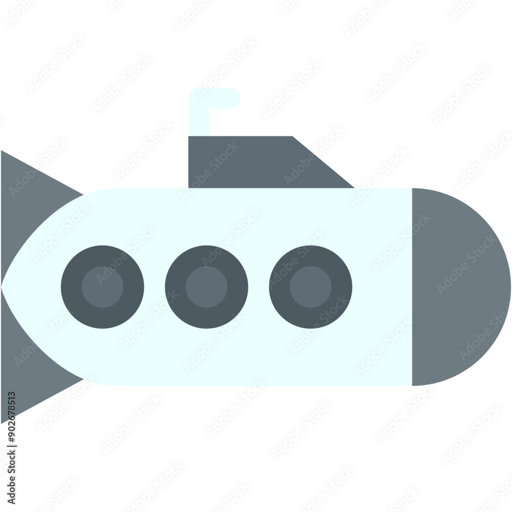 Vector Icon Submarine, Nautic, Nautical, Transportation, Water, Submarines