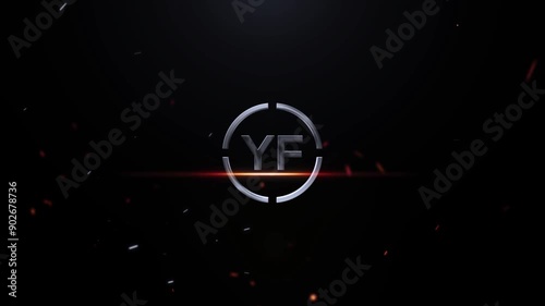 Cinematic YF 3D Logo Animation Trailer On Black Background photo