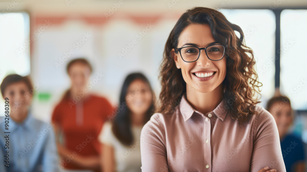 Fototapeta premium Engaging classroom scene with active learning