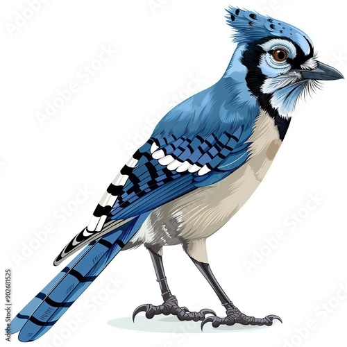 Blue Jay Country animal fashion cartoon isolated whitebackground 16:9