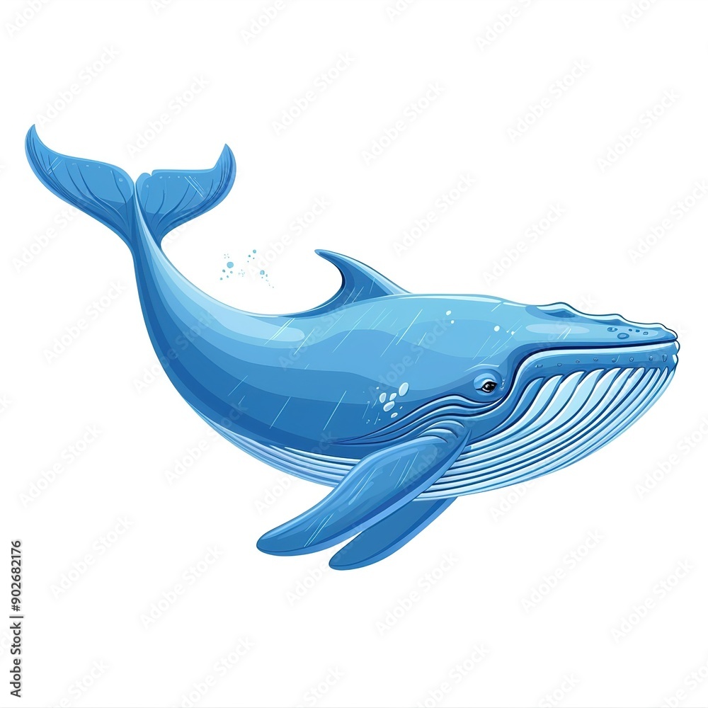 Obraz premium blue whale Country animal fashion cartoon isolated whitebackground 16:9