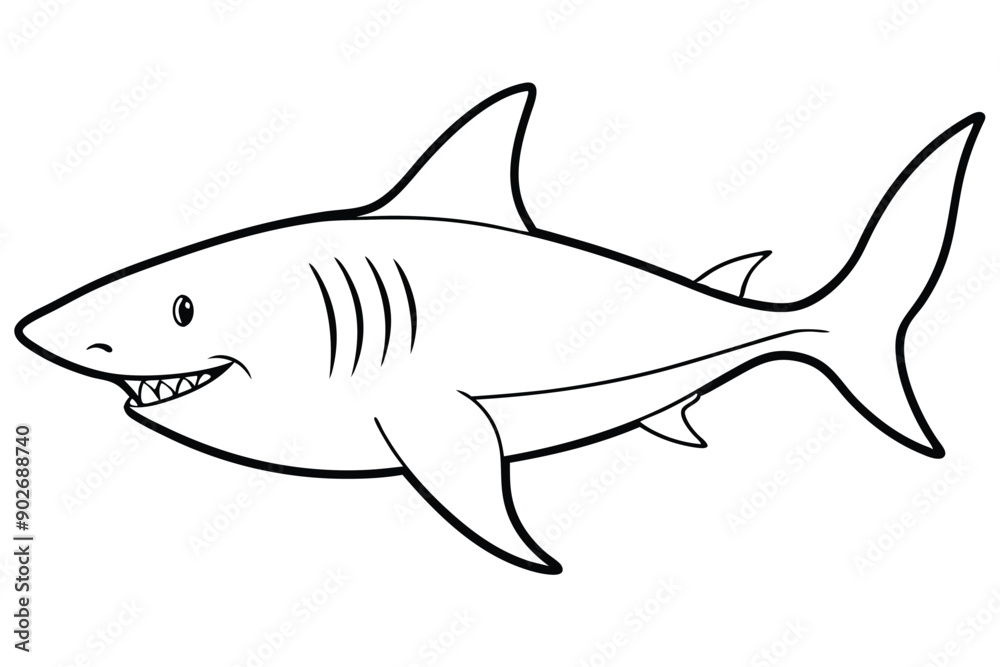 Shark line art illustration Design Concepts Shark line art illustration Design Concepts