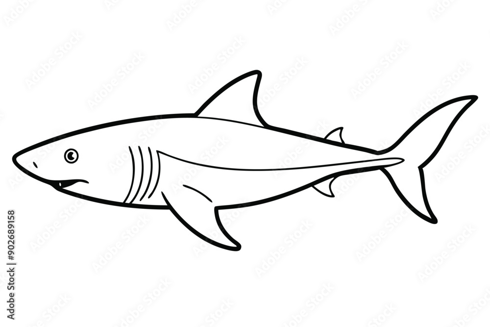 Obraz premium Shark line art illustration Design Concepts