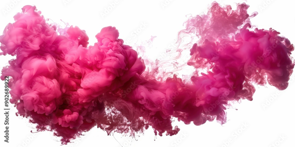 Pink smoke cloud on white background, pink red smoke paint explosion, Pink smoke cloud on white background, pink red smoke paint explosion,