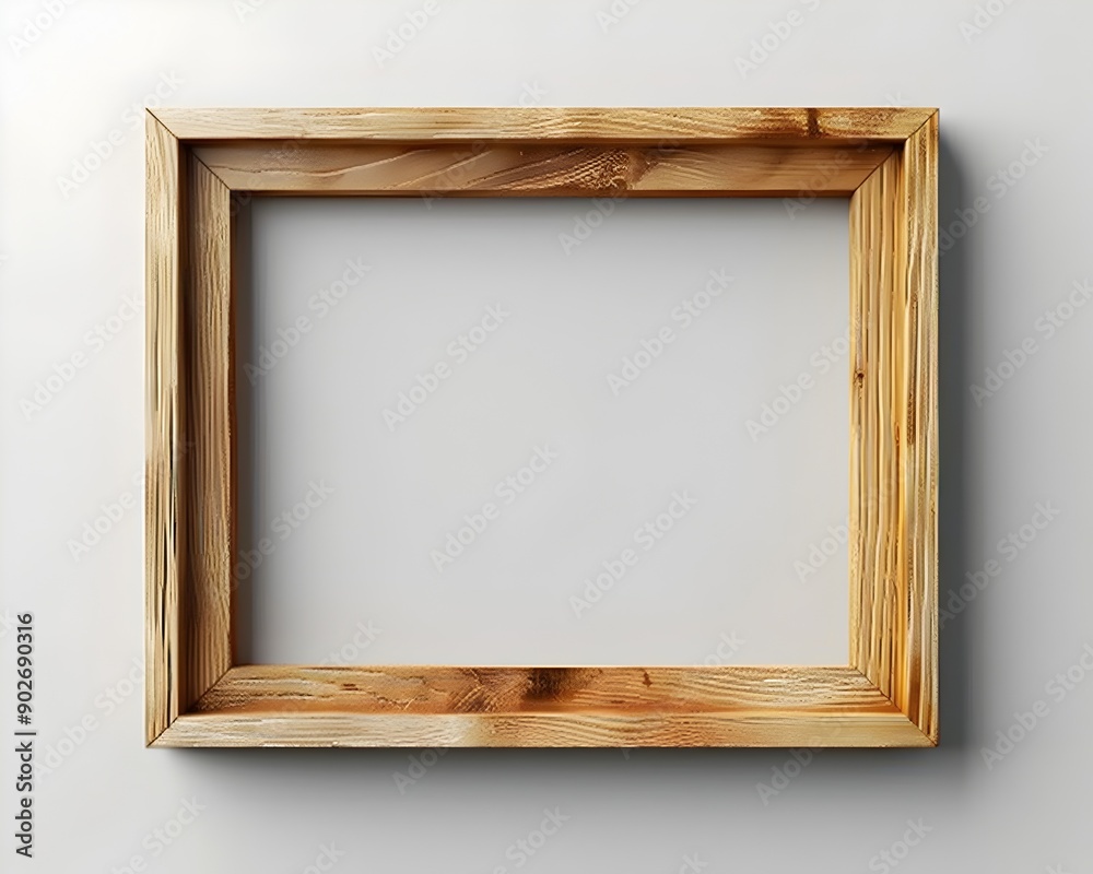 Minimalist Wooden Frame with Clean Lines and Natural Finish for Isolated Concept Minimalist Wooden Frame with Clean Lines and Natural Finish for Isolated Concept