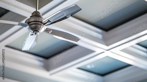 Close up of a vault ceiling ceiling fan photo