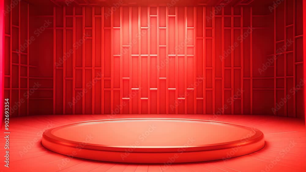 podium Futuristic showcase with platform for product displaying. Empty modern stage display. Seamless looping motion design. Video animation Ultra HD 4K 3840x2160
