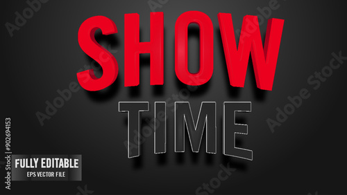 Red and black ordinary 3d editable text effect