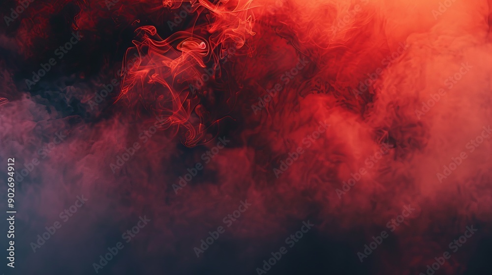 Fototapeta premium Deep Red Hues with Smoky Shadows as Background