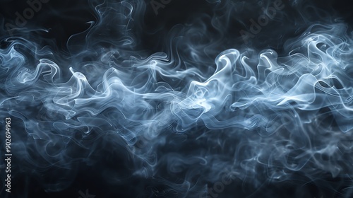 Smoke rings creating abstract patterns, organic shapes, mysterious and captivating photo