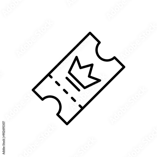 Membership voucher outline icons, minimalist vector illustration ,simple transparent graphic element .Isolated on white background