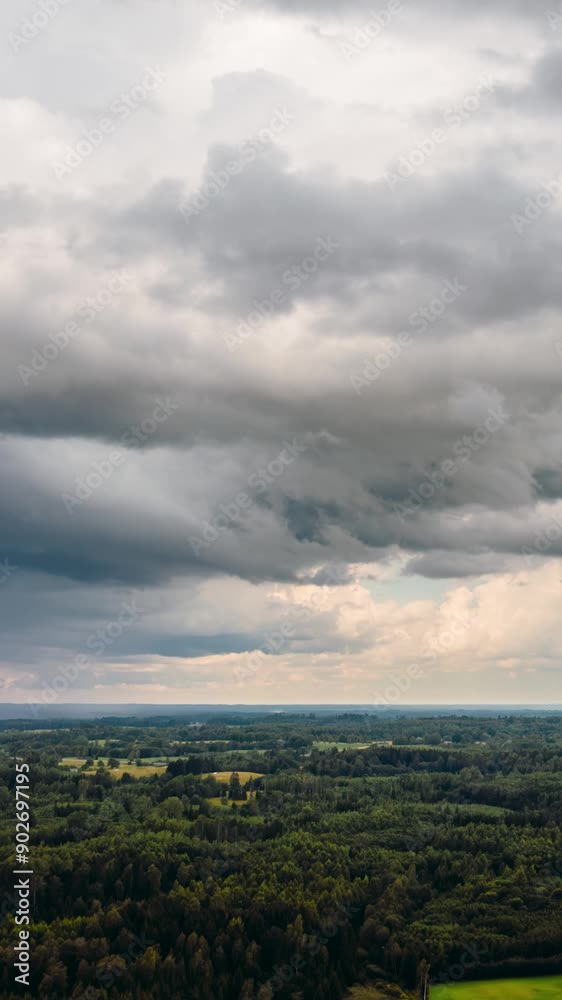 Vertical rain storm hyperlapse. Aerial view. Vertical rain storm hyperlapse. Aerial view.