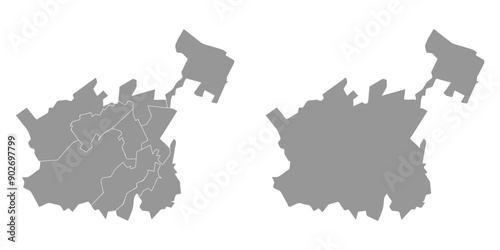 North Ossetia Alania map, administrative division of Russia. Vector illustration. photo